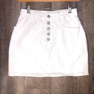J.GALT White Button-Up Denim Skirt